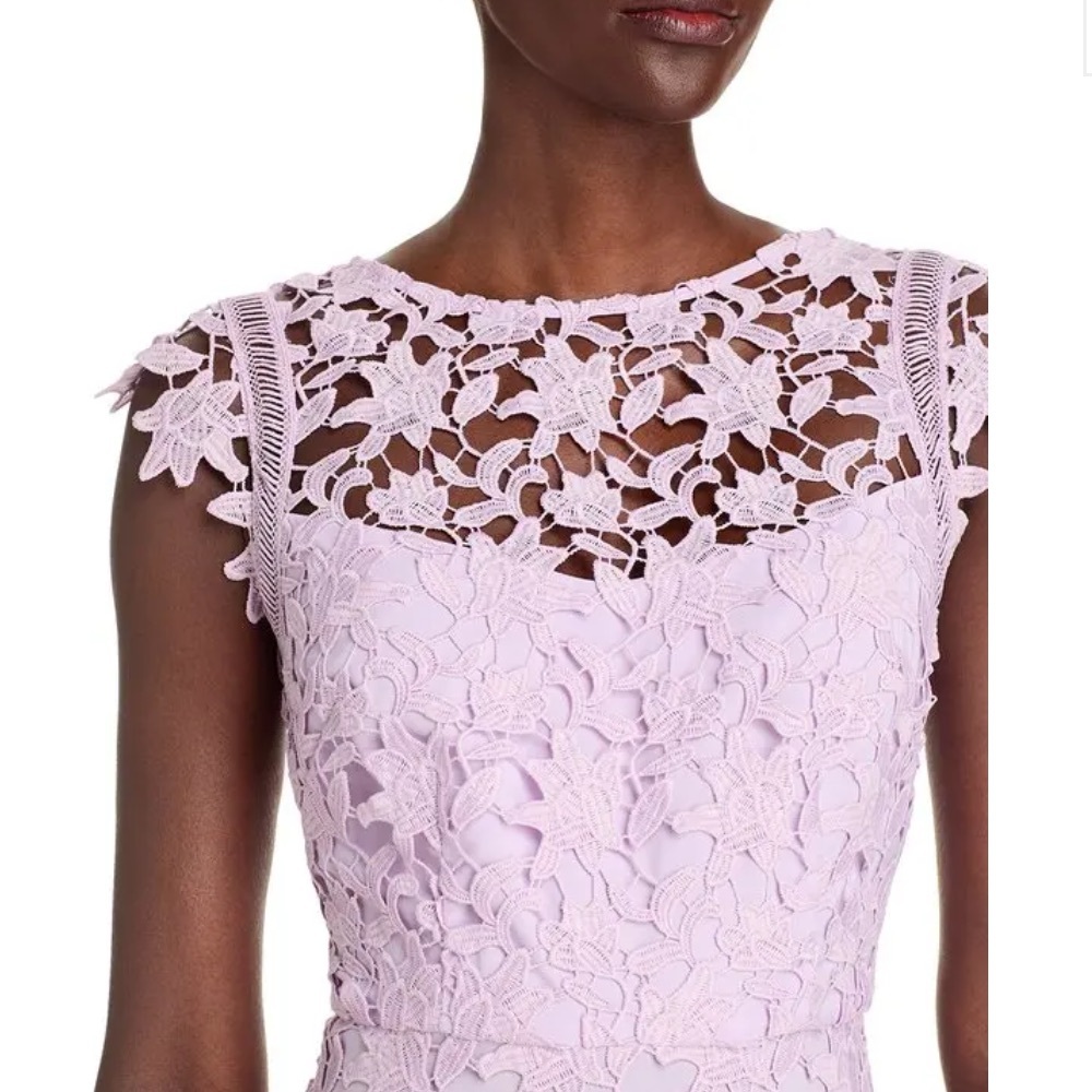ELIZA J Asymmetrical Lace Midi Dress - Lavender MSRP $188 NWT Size 6 - Picture 4 of 6